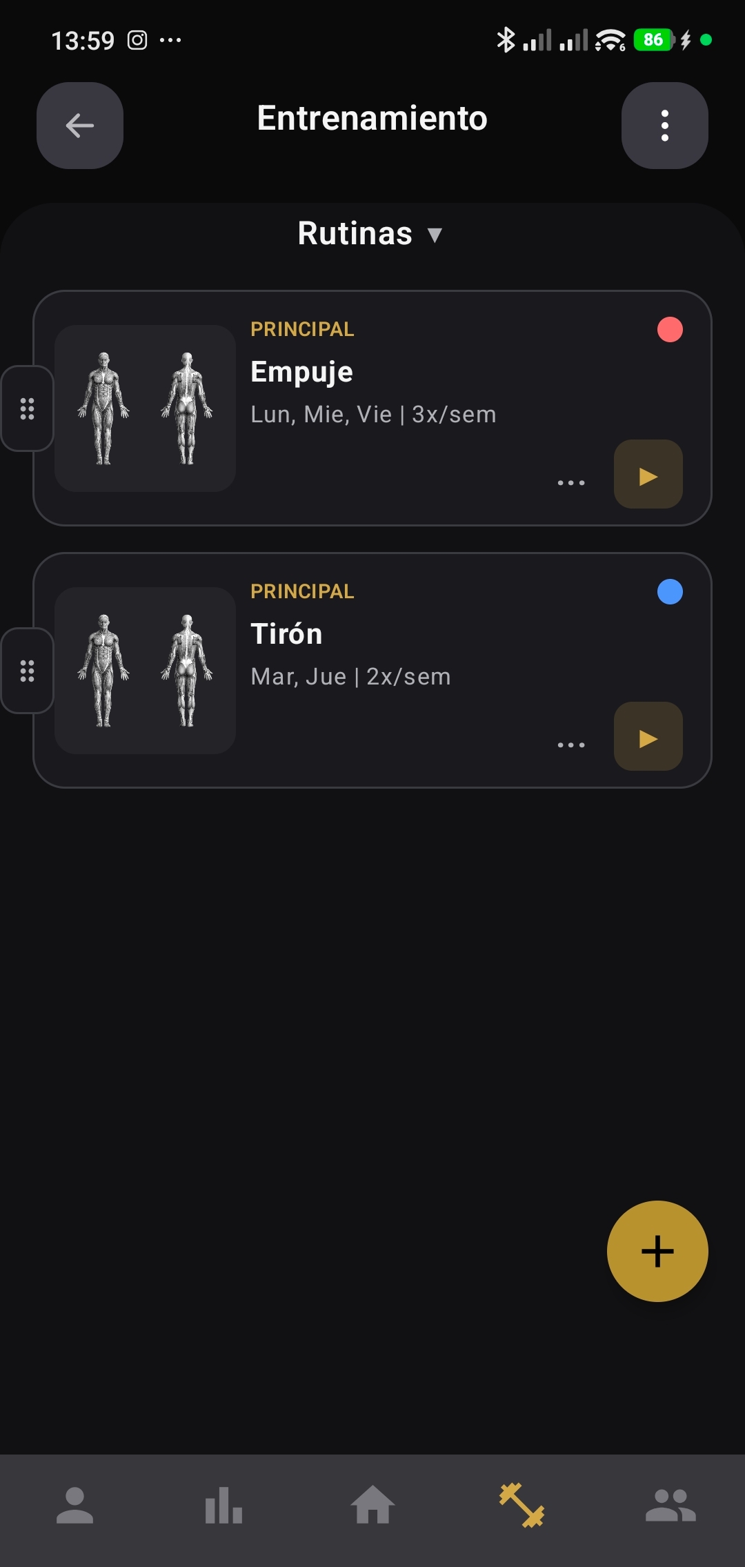 AIronPump — rutinas de entrenamiento